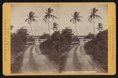 Colon (Aspinwall.) Road along the beach, Panama, Colon, Colón, 1873